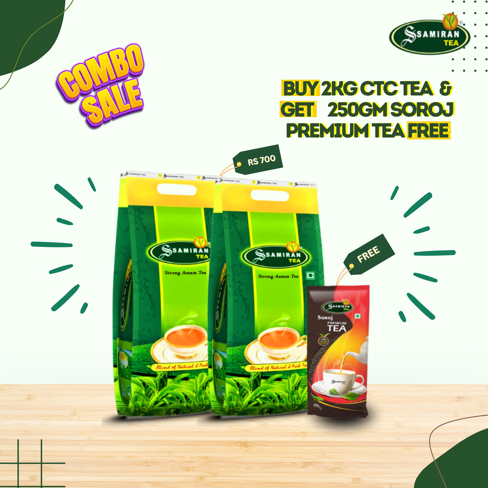 Buy 2 Get 1 for Free- Buy 2Kg Strong CTC Tea, Get One 250 Gm Soroj Premium Tea
