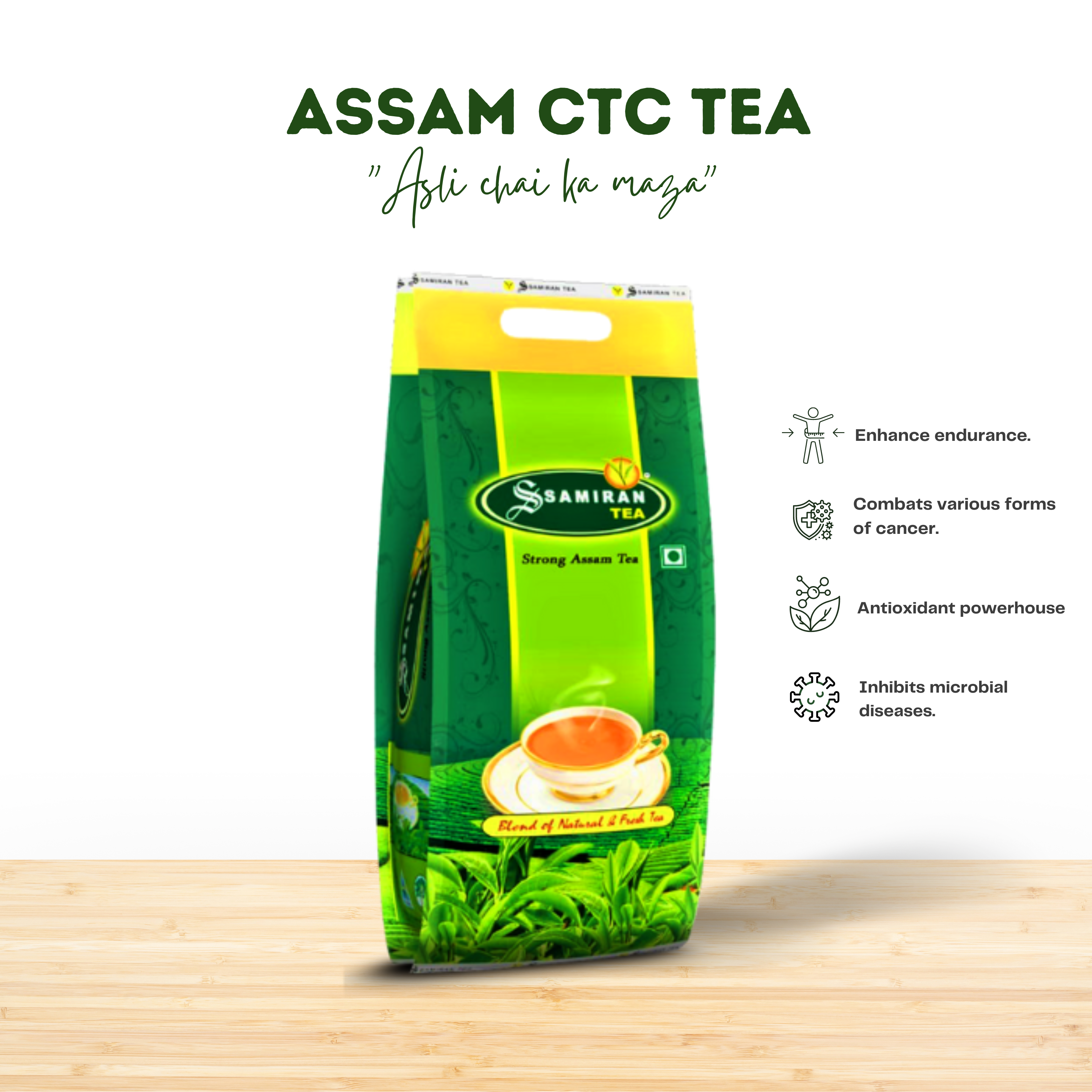 Combo pack of 1 Kg CTC Tea with 100 gm Green tea