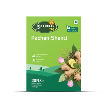 Pachan Shakti Digestive Wellness Tea | Ajwain, Fennel & Ginger After-Meal Blend – 20 Pyramid Tea Bags