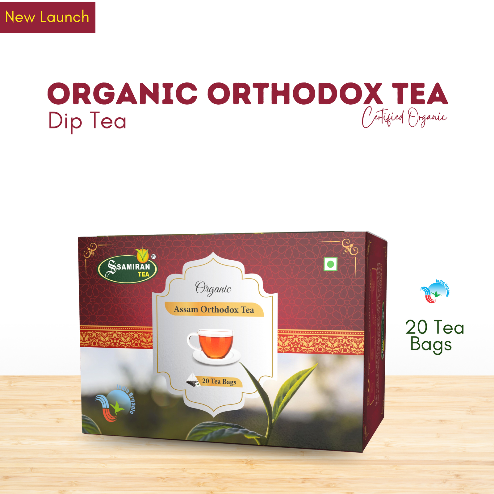 Organic Assam Orthodox Dip Tea (20 Dip Bags)